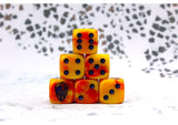 Conquest - Hundred Kingdoms: Faction Dice on Red swirl Dice