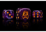 Conquest - Old Dominion Faction Dice on Translucent Purple w/ Gold Pips Dice