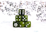Conquest - W’adrhun: Faction Dice on Green swirl Dice