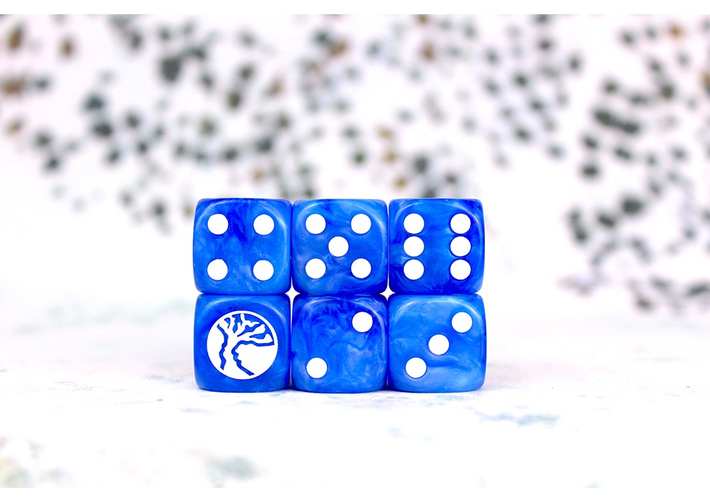 Conquest - Nords: Faction Dice on Bright Blue swirl Dice