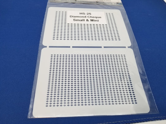 Airbrush Stencil Diamond Cheque Small & Mini