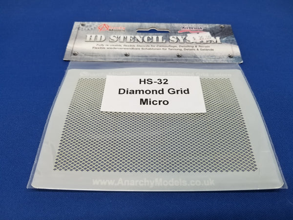 Airbrush Stencil Diamond Grid Micro