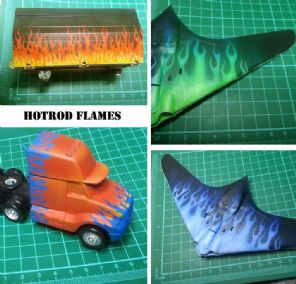 Airbrush Stencil Sticker Hotrod Flames #22